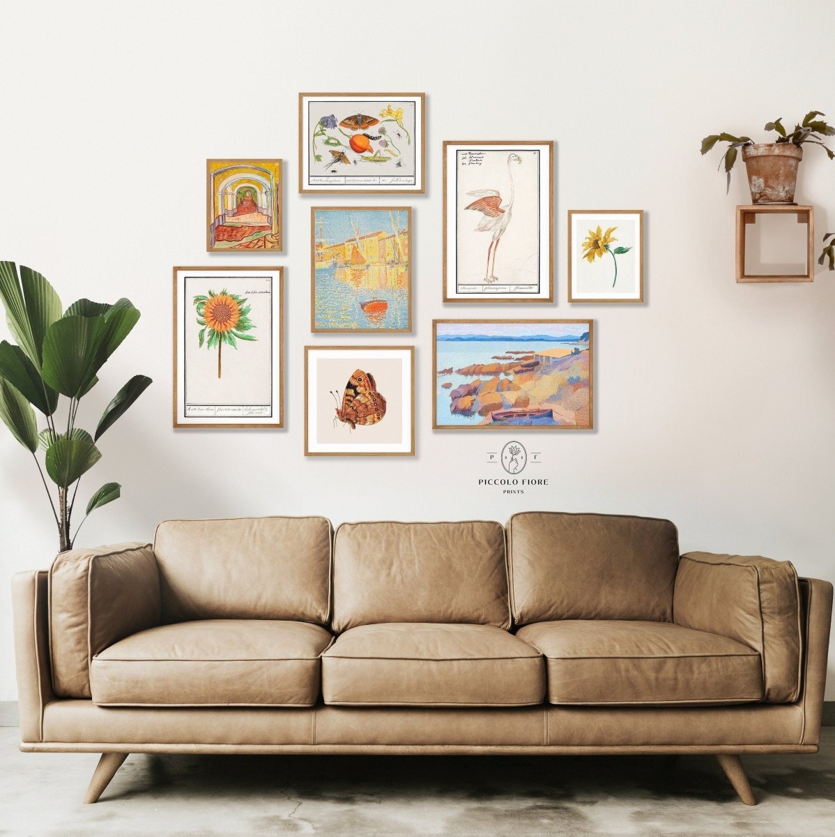 Peach & Blue Eclectic Art Prints | Gallery Wall Set | 8 Prints | S8 - 4 - Gallery Wall Set - Piccolo Fiore Prints
