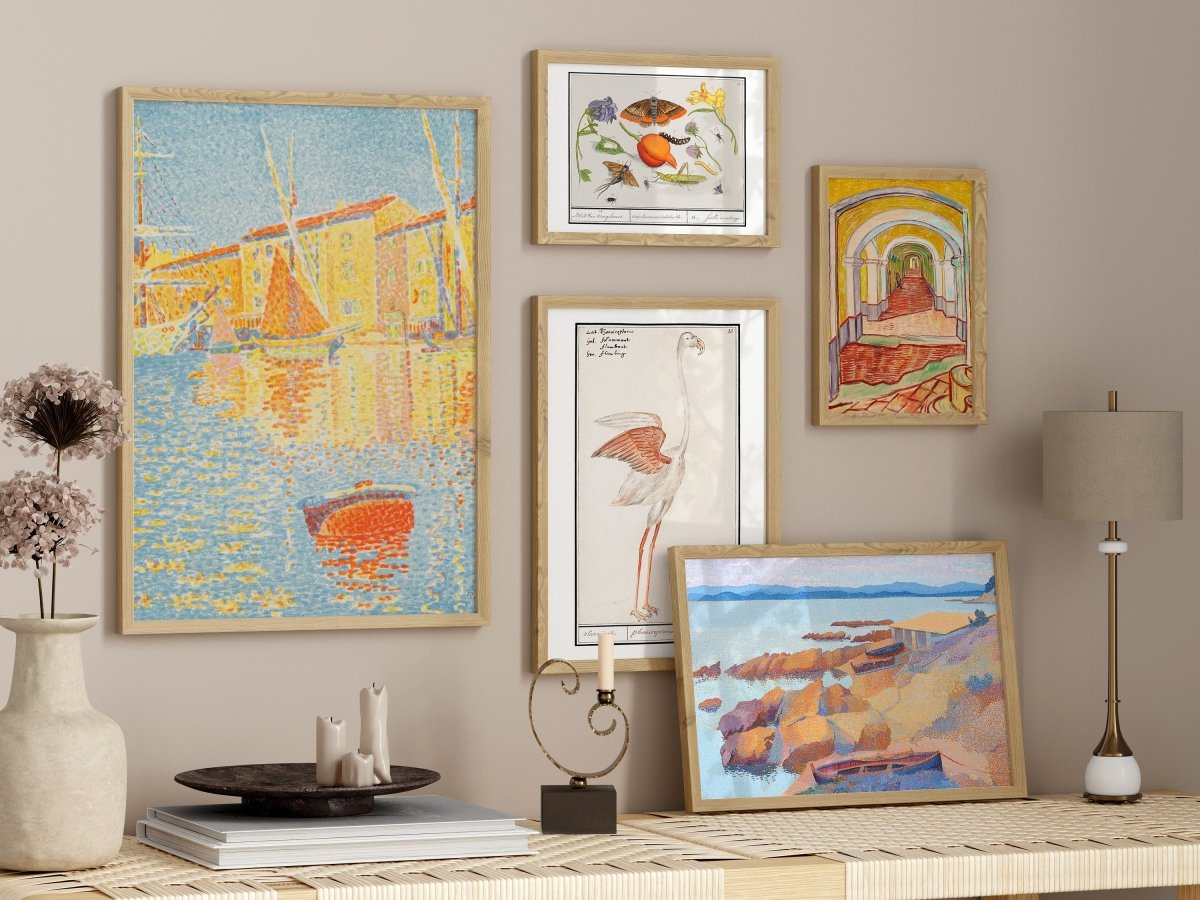 Peach & Blue Eclectic Art Prints | Gallery Wall Set | 8 Prints | S8 - 4 - Gallery Wall Set - Piccolo Fiore Prints