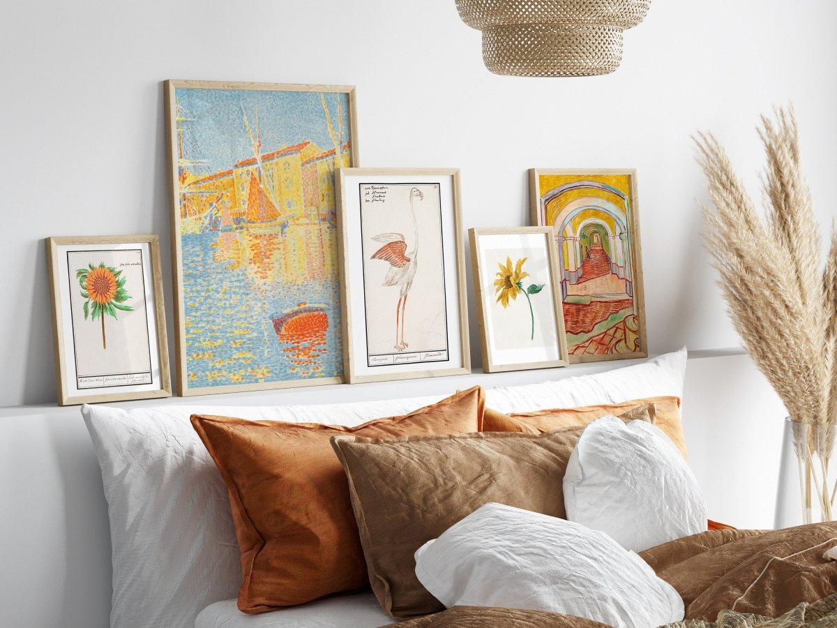 Peach & Blue Eclectic Art Prints | Gallery Wall Set | 8 Prints | S8 - 4 - Gallery Wall Set - Piccolo Fiore Prints
