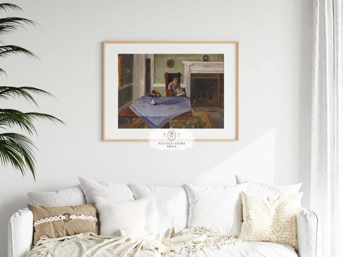 Sewing by the Fireplace | P275 - Single Art Prints - Piccolo Fiore Prints