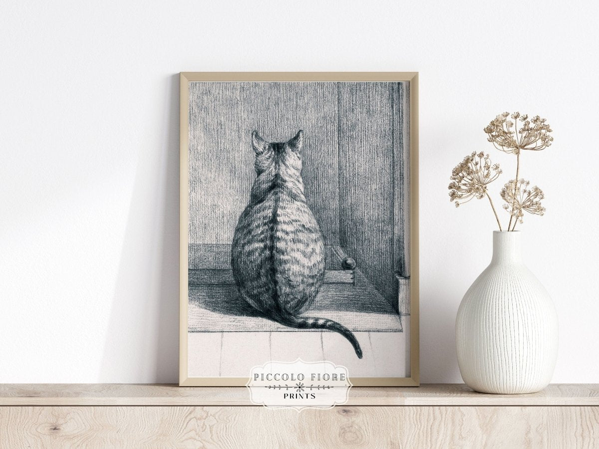 Sitting Cat Sketch | P215 - Single Art Prints - Piccolo Fiore Prints