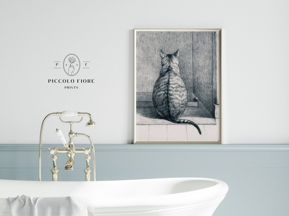 Sitting Cat Sketch | P215 - Single Art Prints - Piccolo Fiore Prints