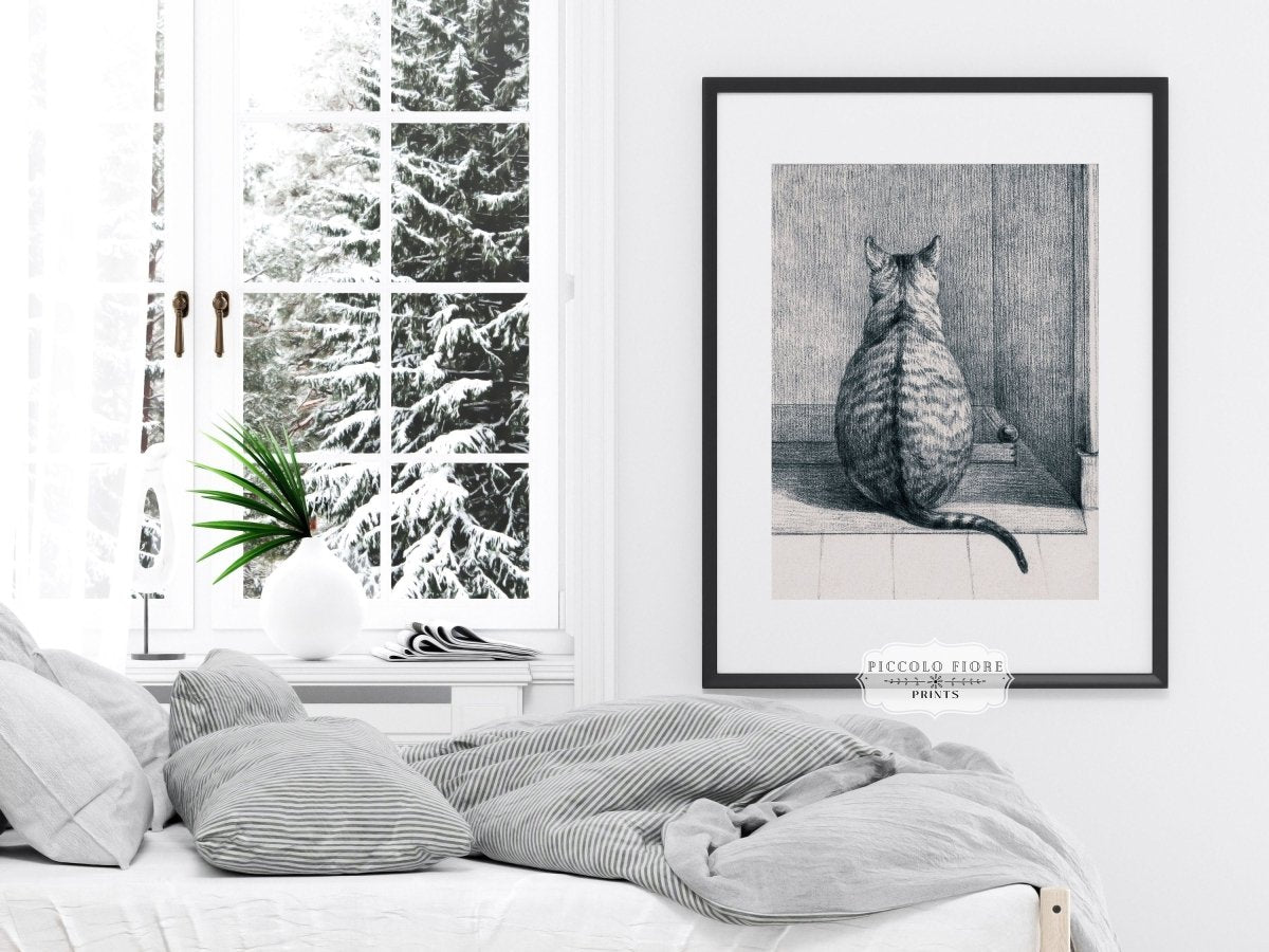 Sitting Cat Sketch | P215 - Single Art Prints - Piccolo Fiore Prints