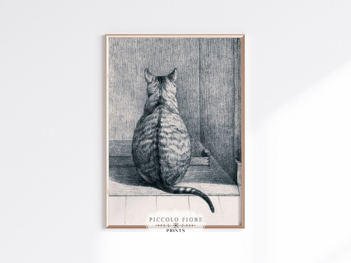 Sitting Cat Sketch | P215 - Single Art Prints - Piccolo Fiore Prints