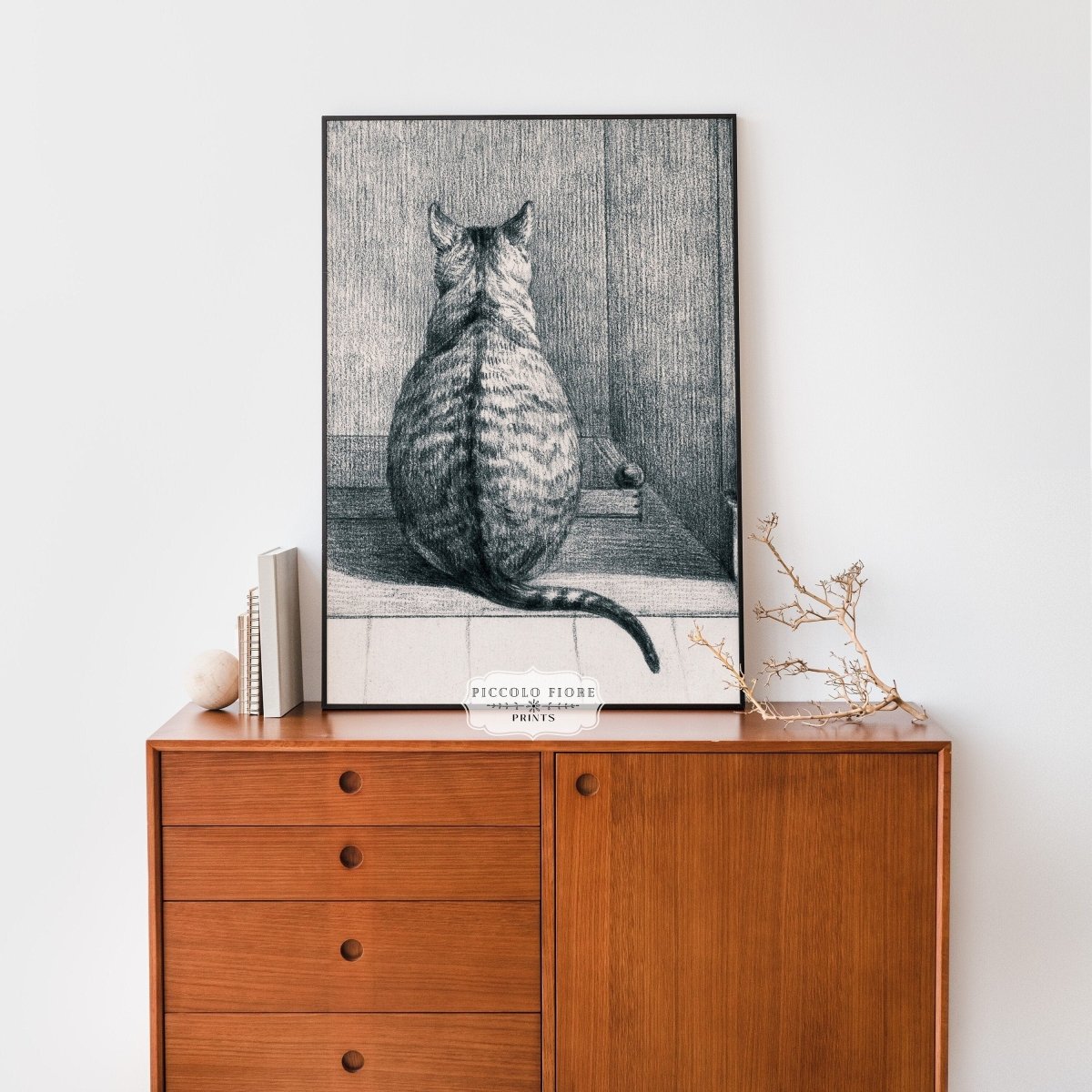 Sitting Cat Sketch | P215 - Single Art Prints - Piccolo Fiore Prints