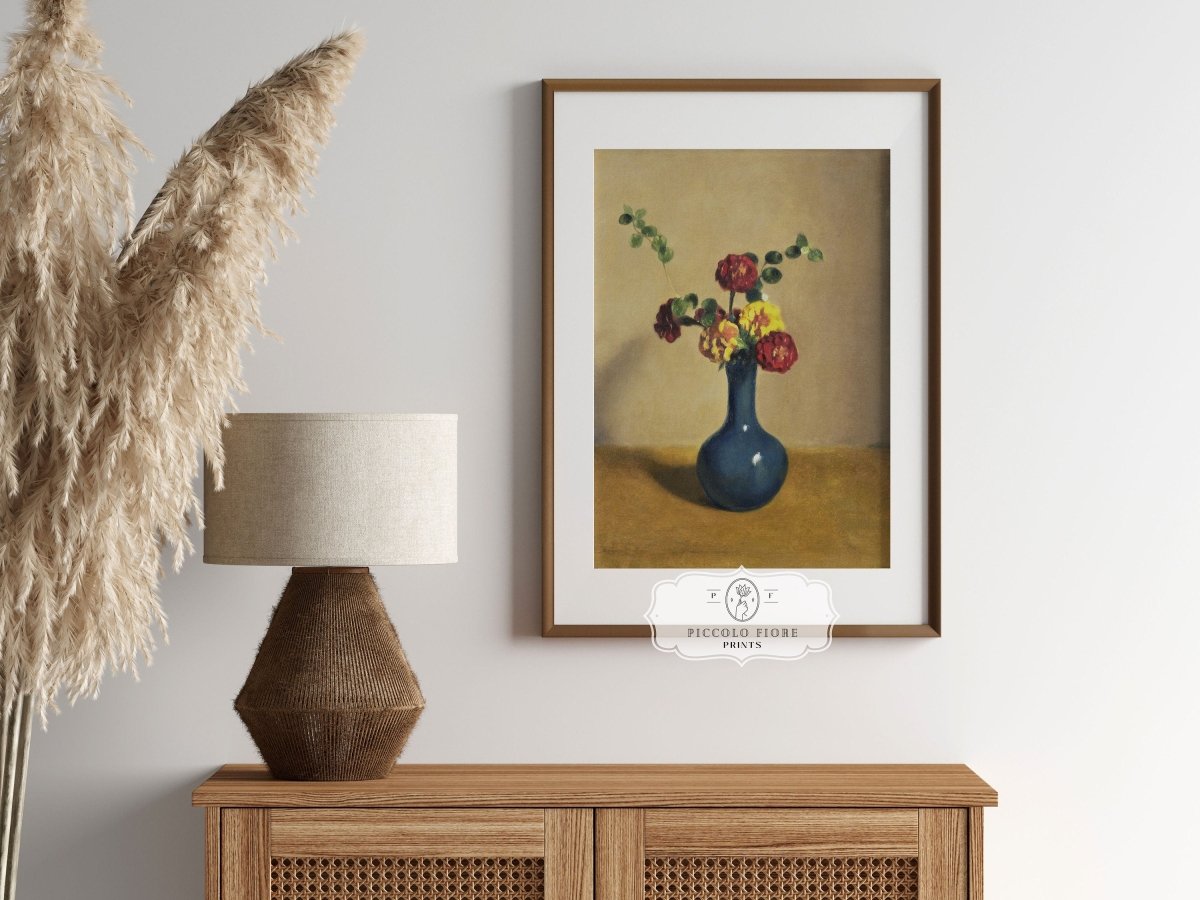 Still Life with Blue Vase of Flowers | P315 - Single Art Prints - Piccolo Fiore Prints