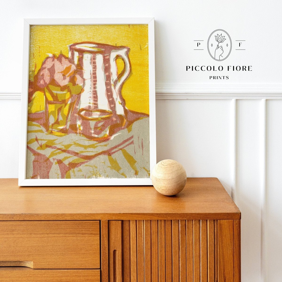 Still Life with Pitcher and Flowers | P142 - Single Art Prints - Piccolo Fiore Prints