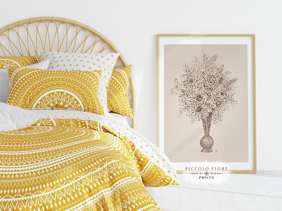 Vase of Flowers Sketch | P384 - Single Art Prints - Piccolo Fiore Prints