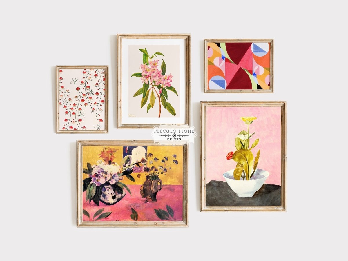 Vibrant Pink Floral | Gallery Wall Set | 5 Prints | M5 - 7 - Gallery Wall Set - Piccolo Fiore Prints