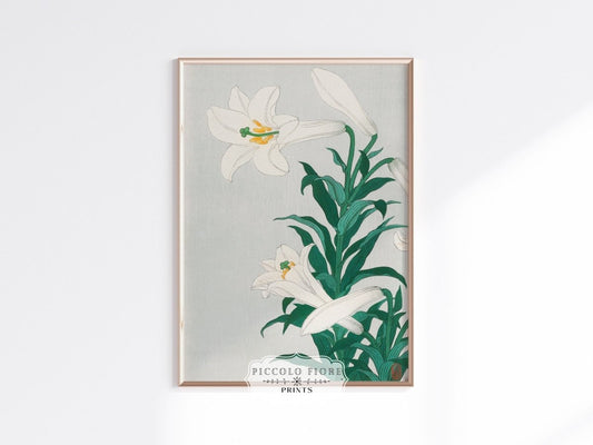 White Lilies | Vintage Japanese Art Print | P355 - Single Art Prints - Piccolo Fiore Prints