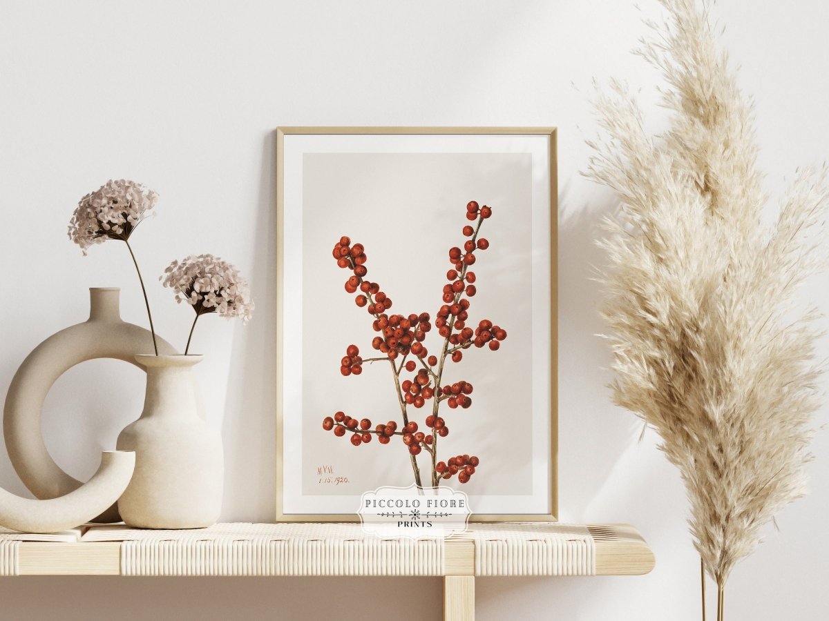 Winterberry Illustration | P469 - Single Art Prints - Piccolo Fiore Prints