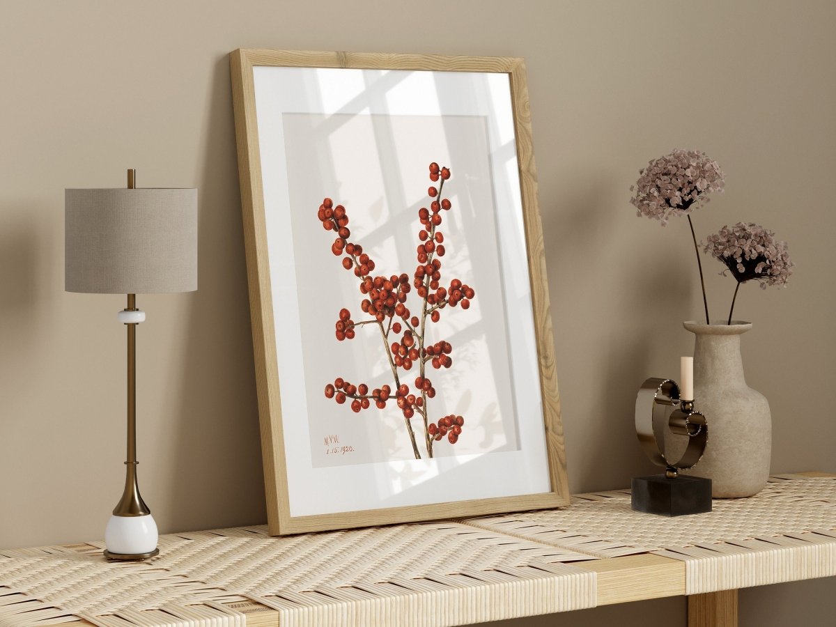 Winterberry Illustration | P469 - Single Art Prints - Piccolo Fiore Prints