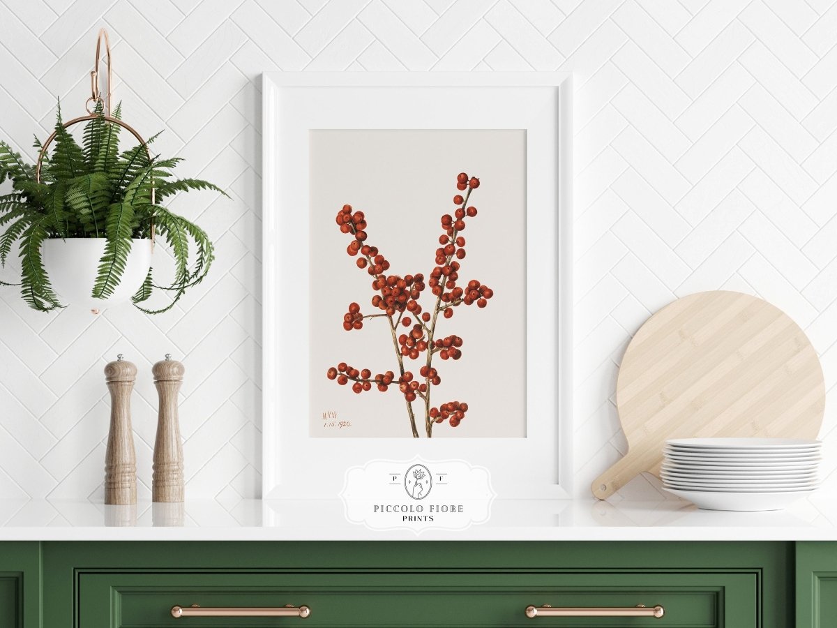 Winterberry Illustration | P469 - Single Art Prints - Piccolo Fiore Prints