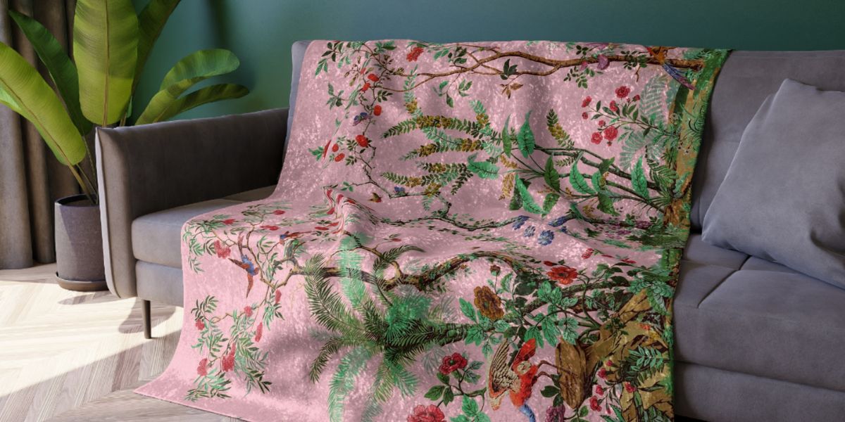 Crushed Velvet Blankets - Piccolo Fiore Prints