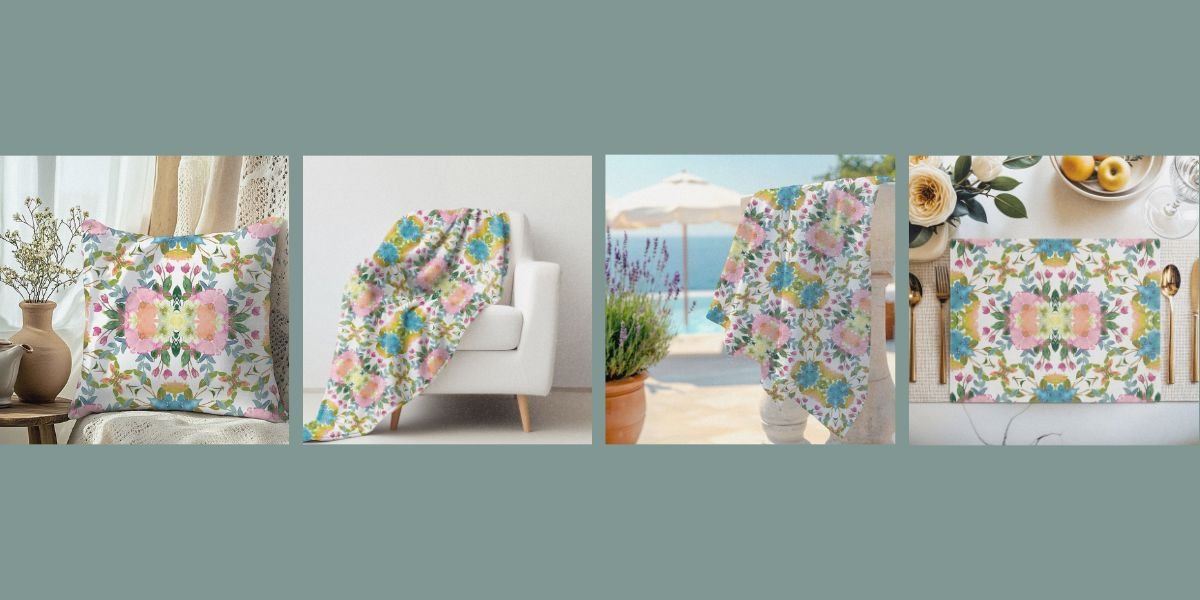Mirrored Watercolour | Lime Leaves | Original - Piccolo Fiore Prints