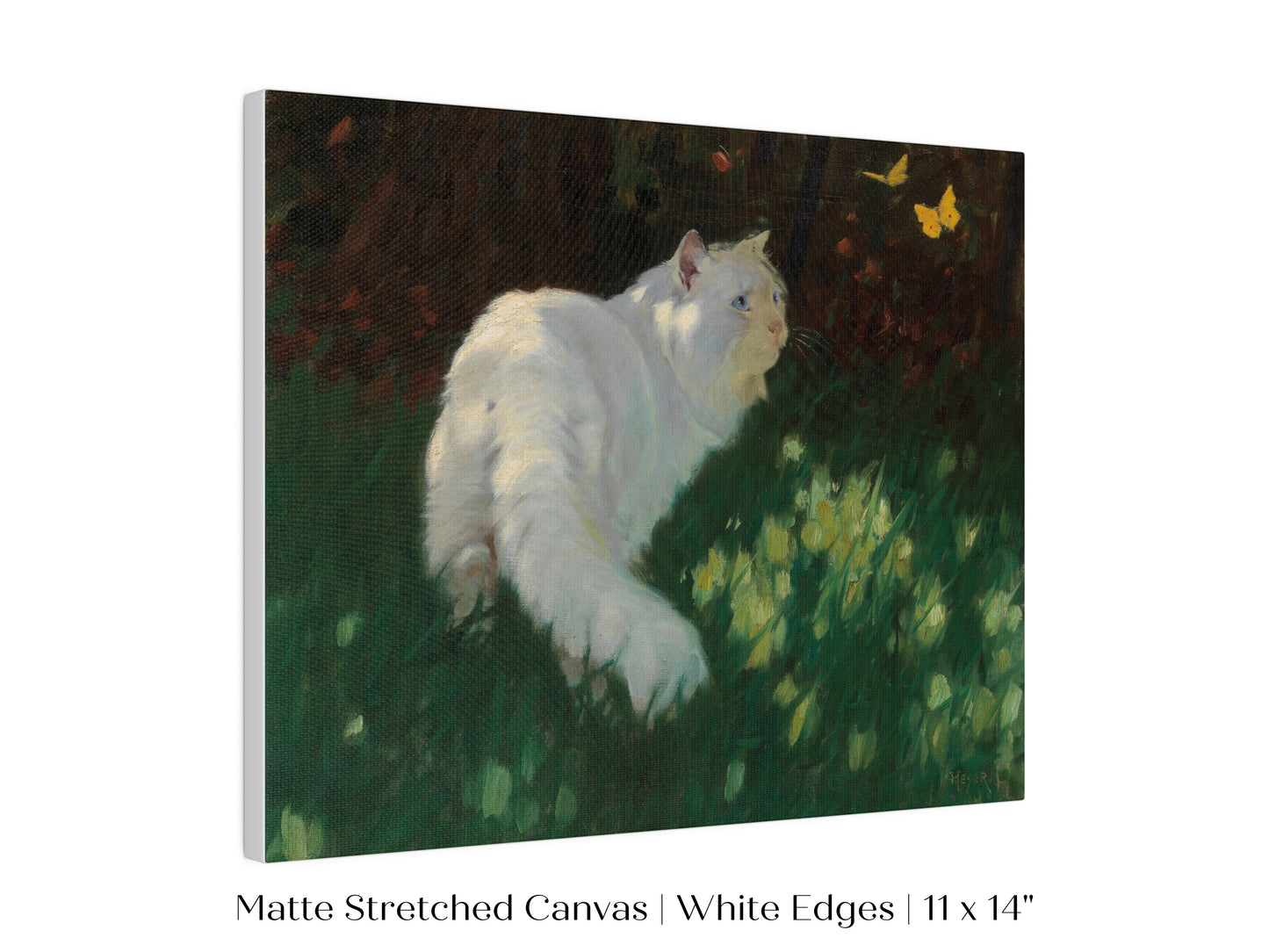 White Cat and Yellow Butterflies | P450
