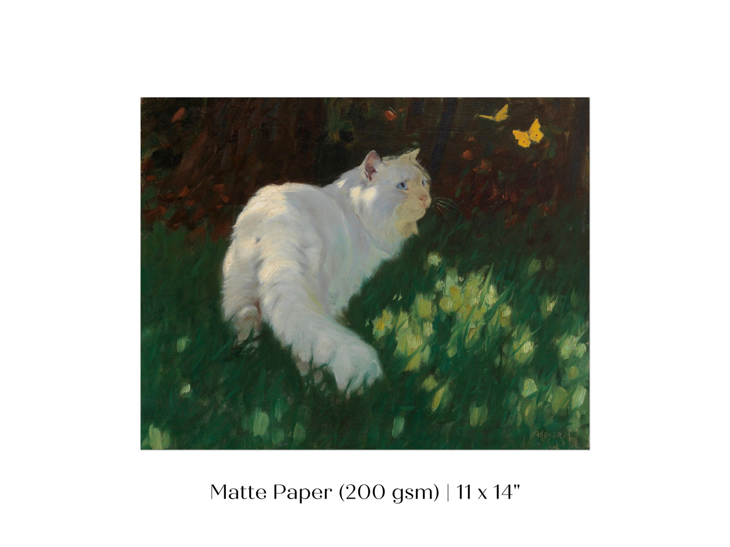 White Cat and Yellow Butterflies | P450