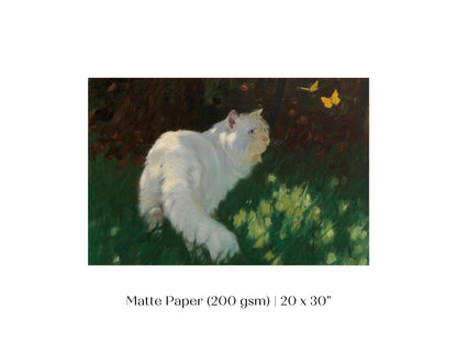 White Cat and Yellow Butterflies | P450