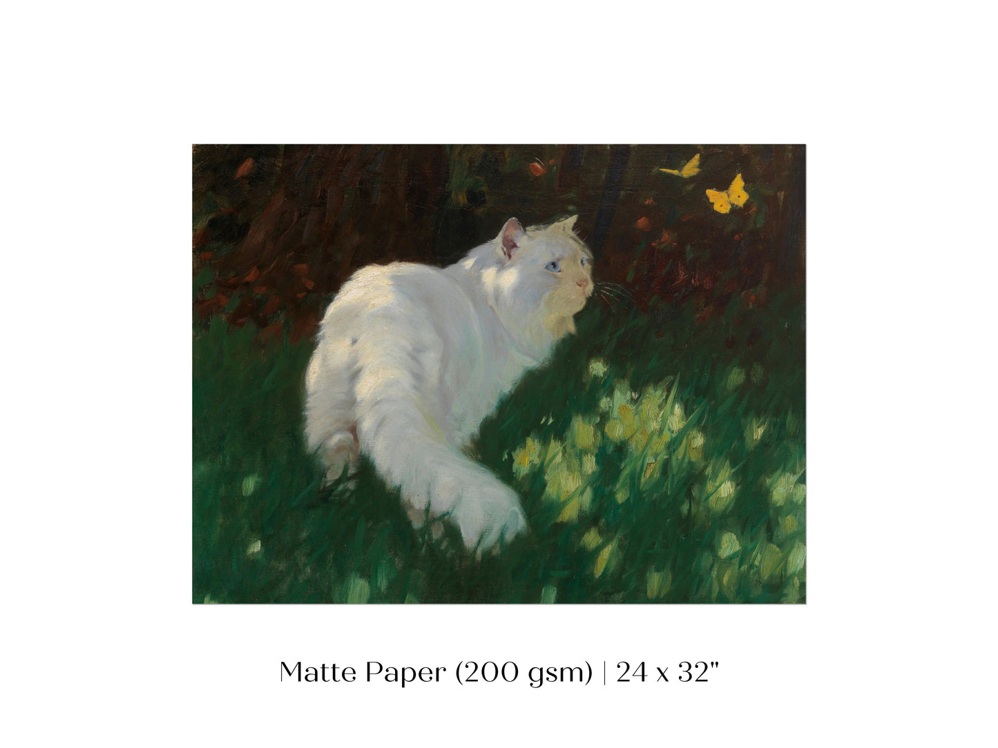 White Cat and Yellow Butterflies | P450