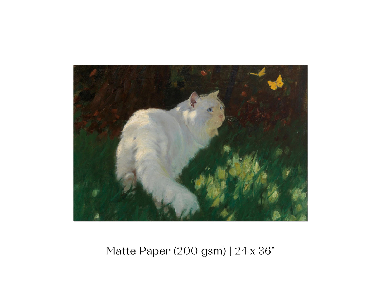 White Cat and Yellow Butterflies | P450