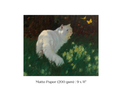 White Cat and Yellow Butterflies | P450