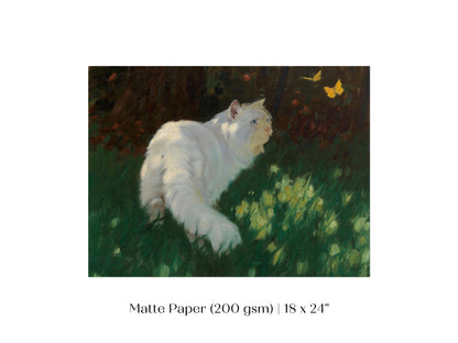 White Cat and Yellow Butterflies | P450