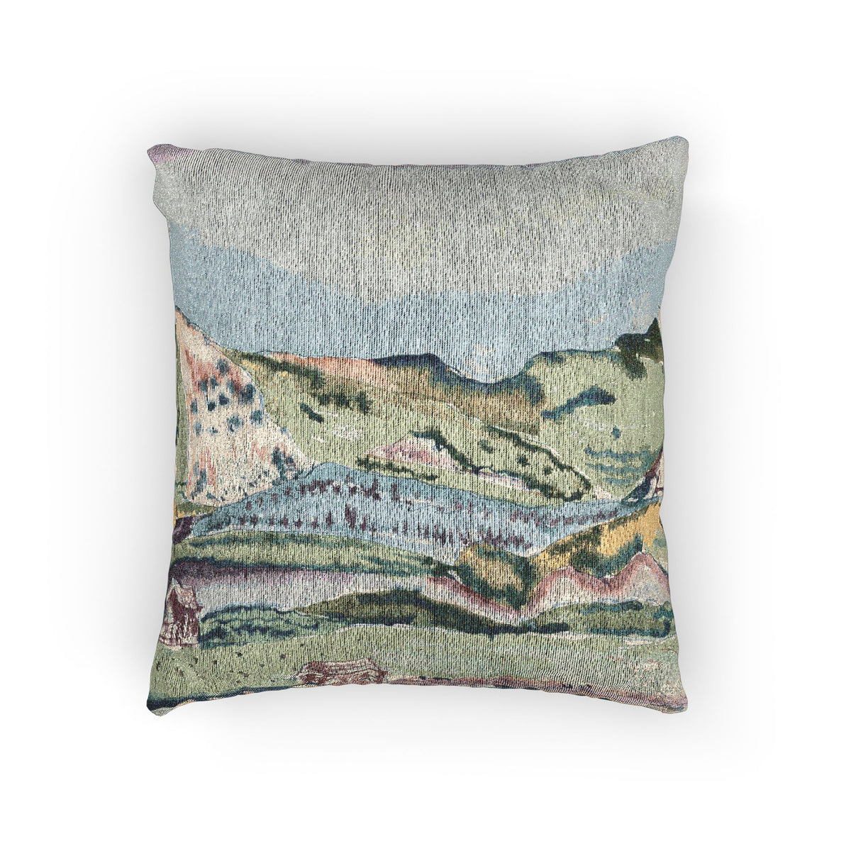 Watercolour Mountains Woven Throw Pillow - Piccolo Fiore Prints