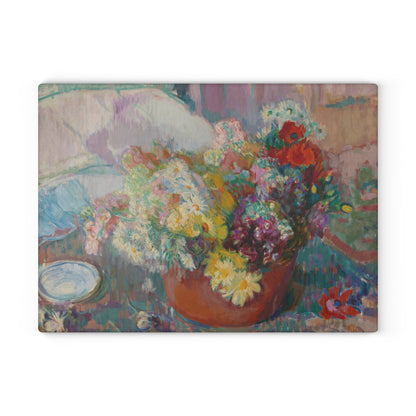 Freshly Picked Flowers | Glass Chopping Board