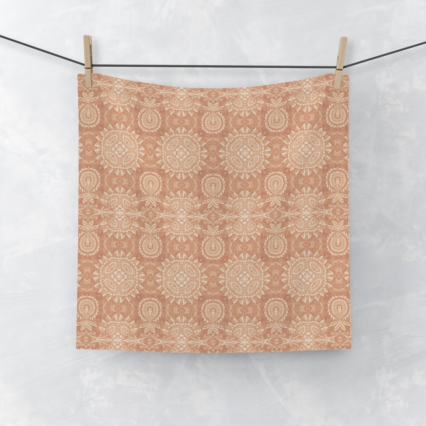 Paloma Flowers and Pineapples in Tan and Cream | Face Towel