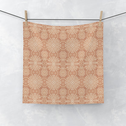 Paloma Flowers and Pineapples in Tan and Cream | Face Towel