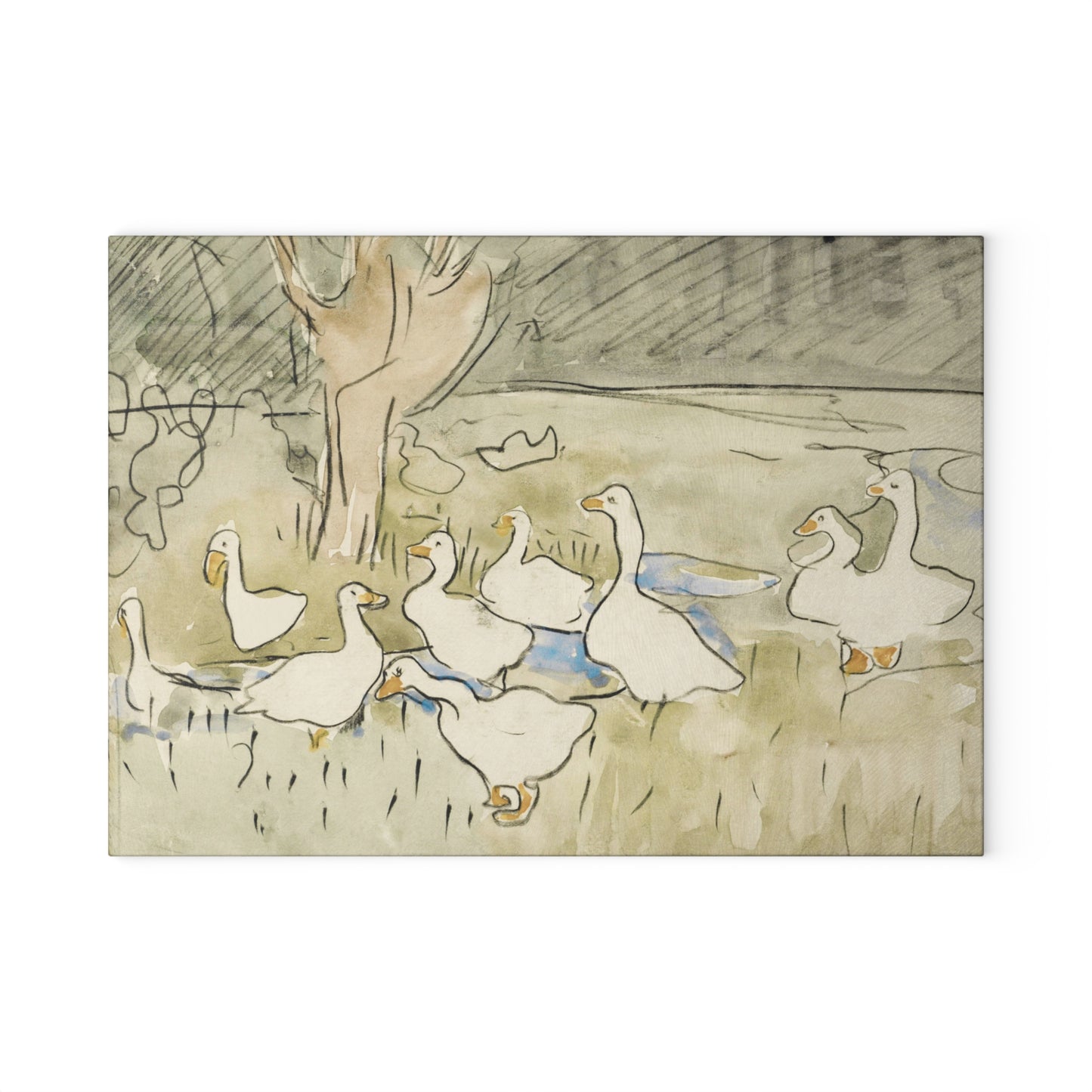 Country Ducks | Glass Chopping Board