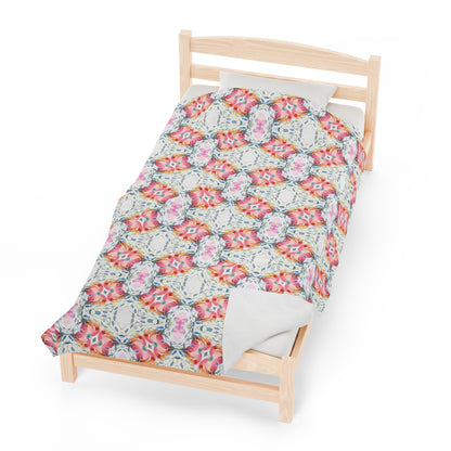 Delicate Diamond Bloom | Velveteen Plush Blanket