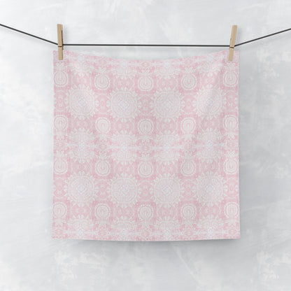Paloma Flowers and Pineapples in Light Pink and White | Face Towel