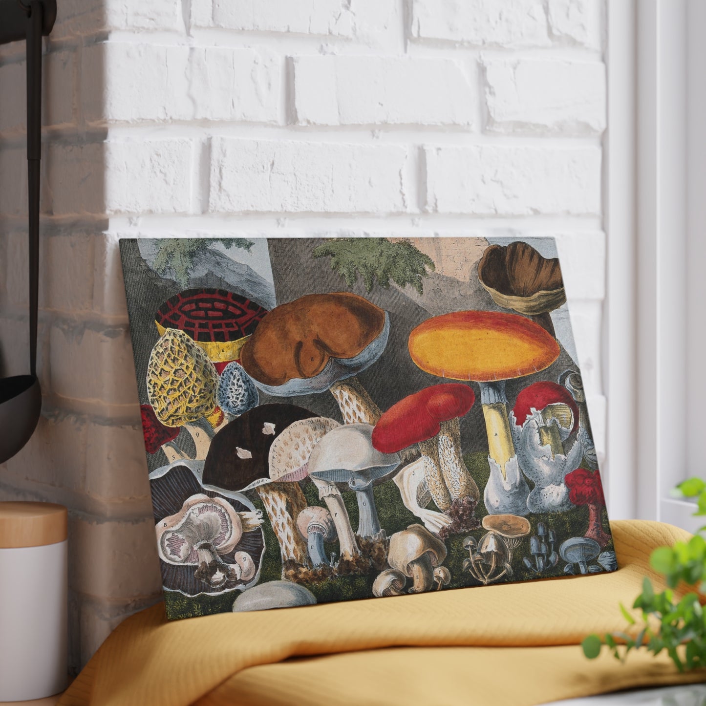 Fungi Gathering | Glass Chopping Board