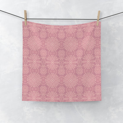 Paloma Flowers and Pineapples in Rose Pink and Cream | Face Towel