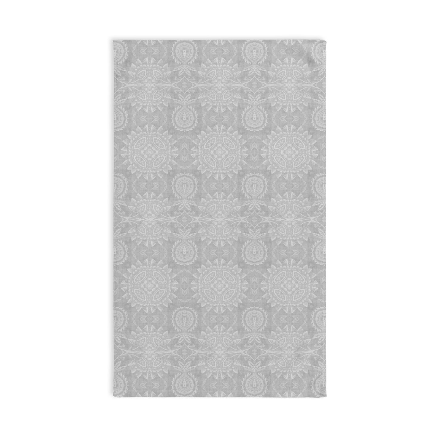 Paloma Flowers and Pineapples in Light Grey and White | Hand Towel