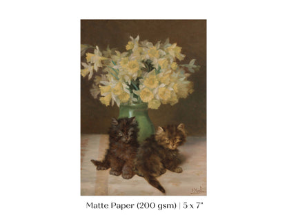 Kittens and a Vase of Narcissi | P411