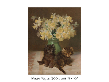 Kittens and a Vase of Narcissi | P411