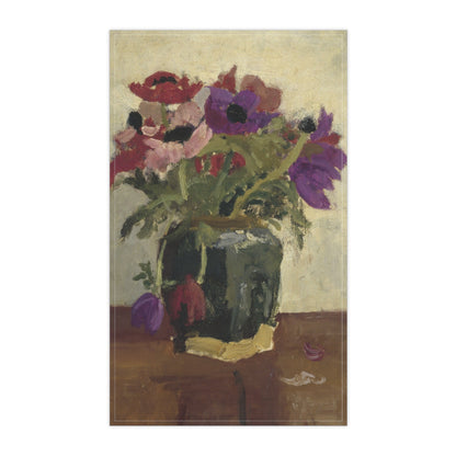 Ginger Pot with Anemones | Tea Towel