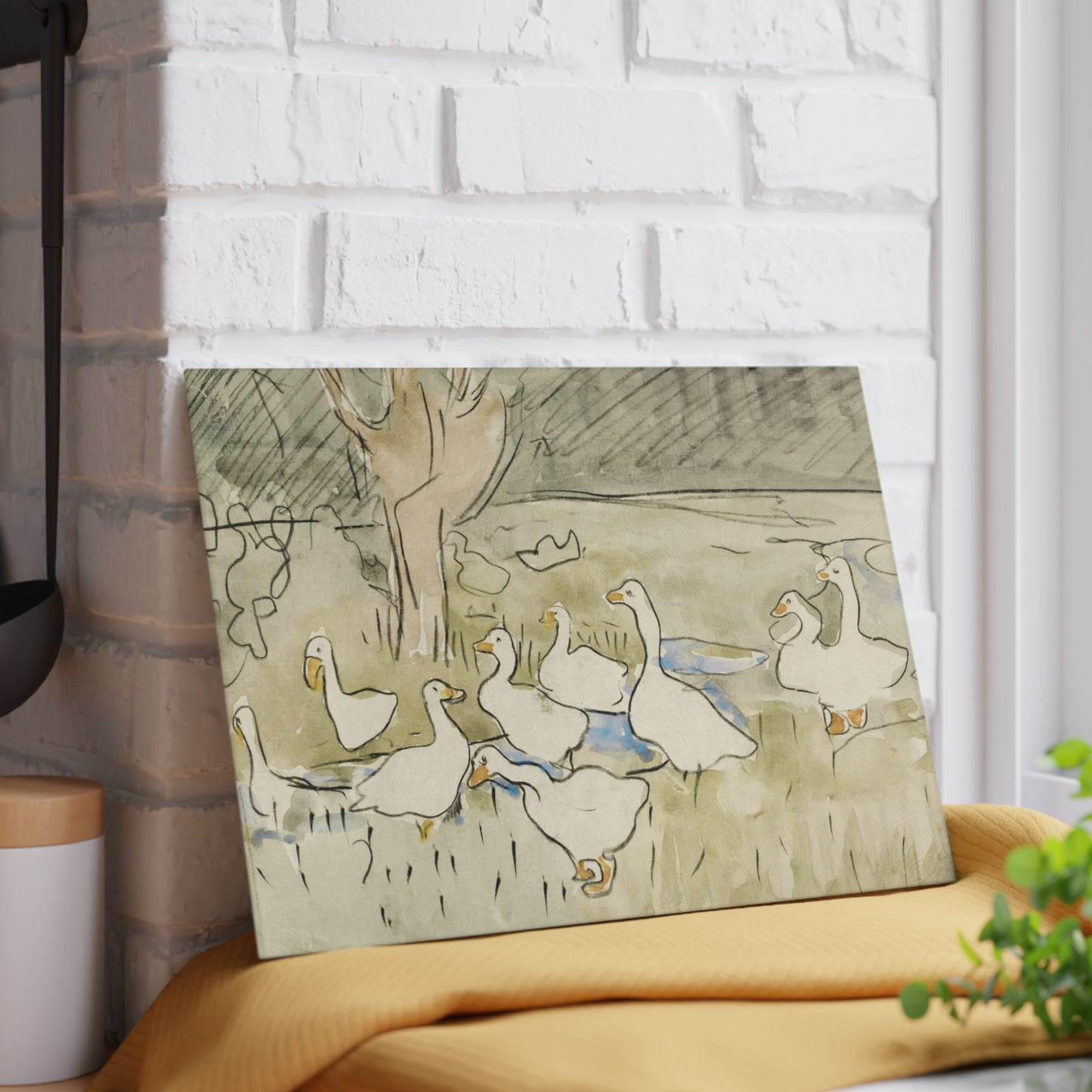Country Ducks | Glass Chopping Board