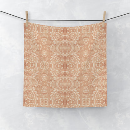 Paloma Floral Damask Stripe in Tan and Cream | Face Towel
