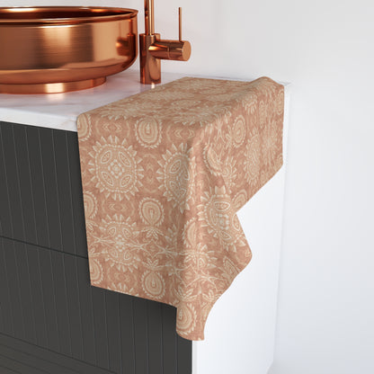 Paloma Flowers and Pineapples in Tan and Cream | Hand Towel