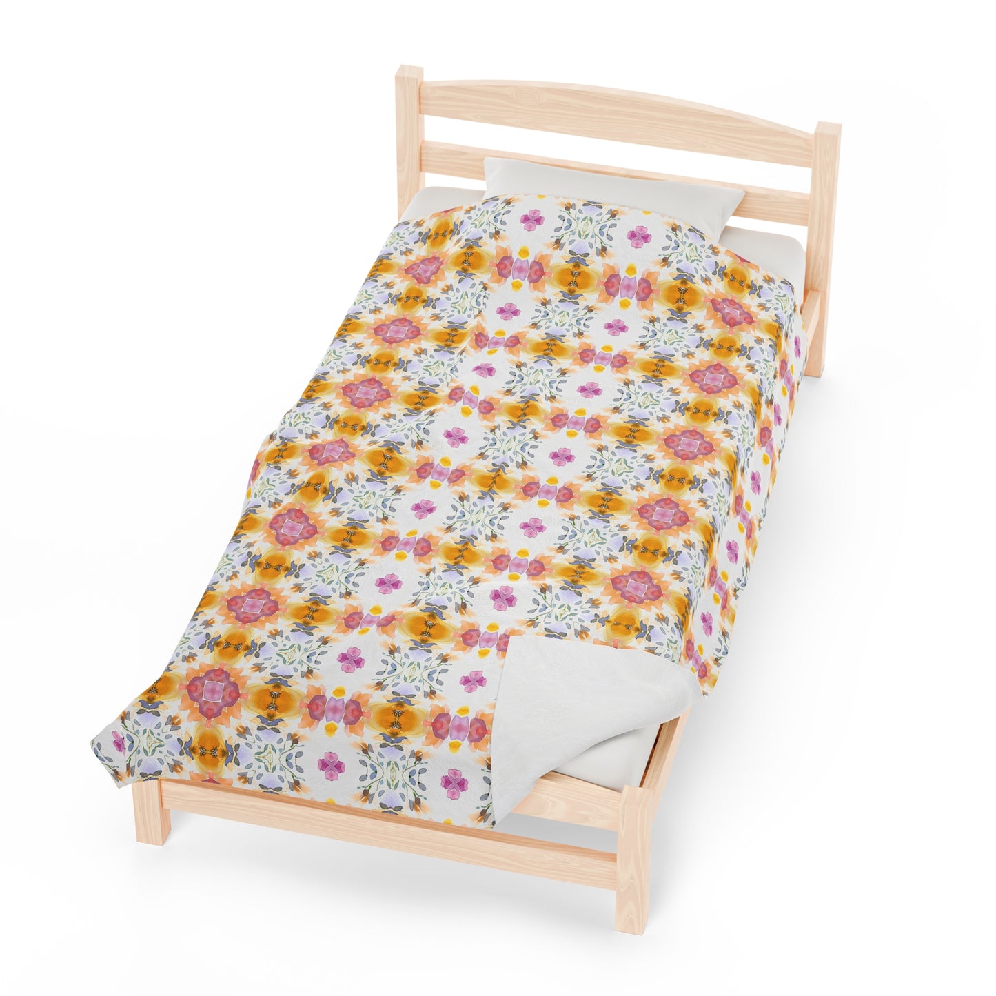 Blooming White | Minky Throw Blanket