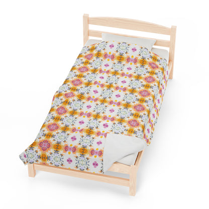 Blooming White | Minky Throw Blanket