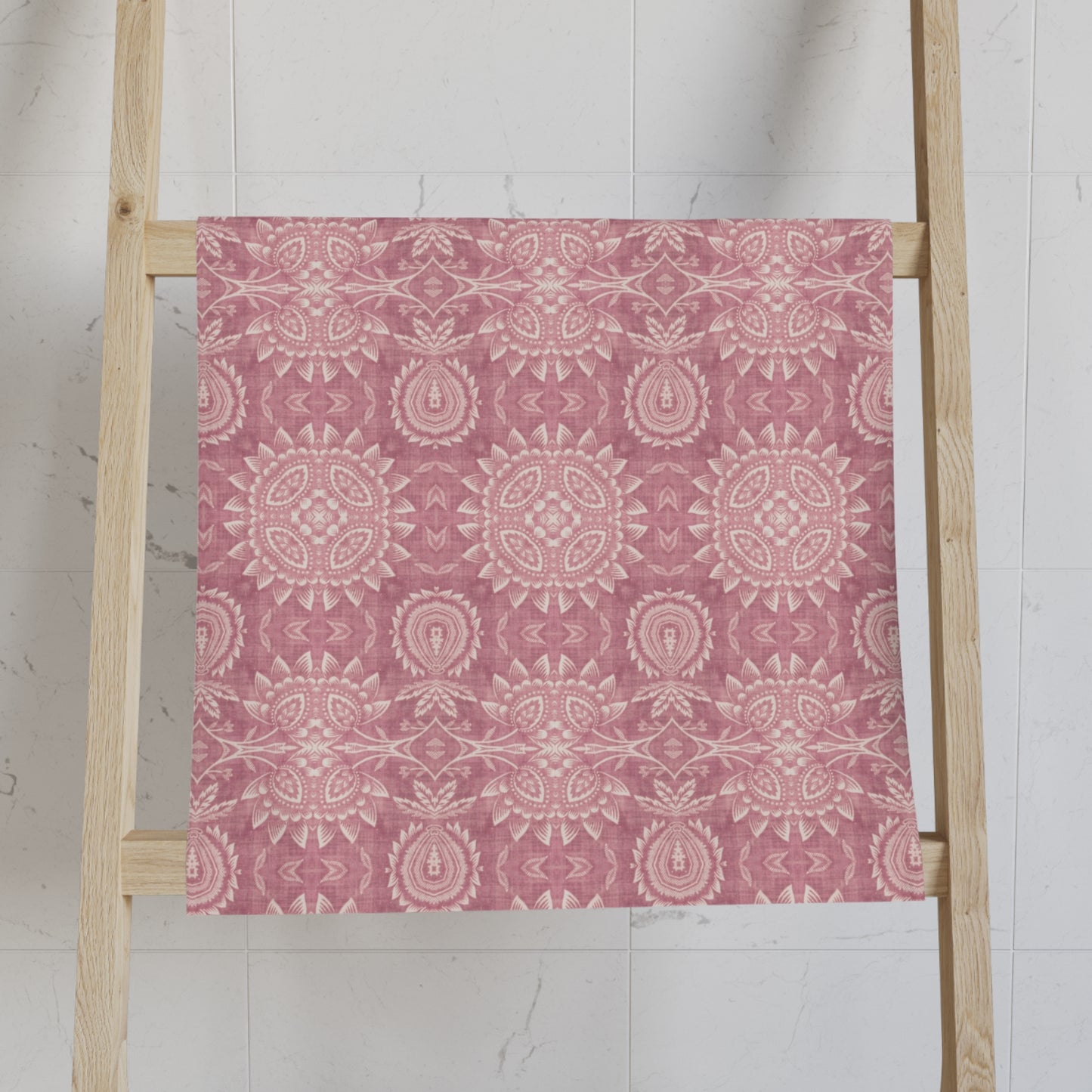 Paloma Flowers and Pineapples in Dusky Rose Pink | Hand Towel