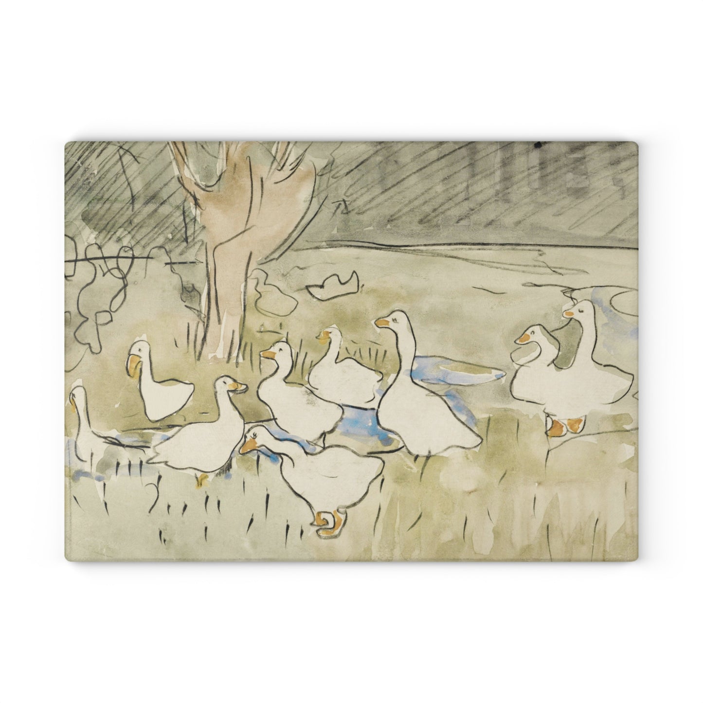 Country Ducks | Glass Chopping Board