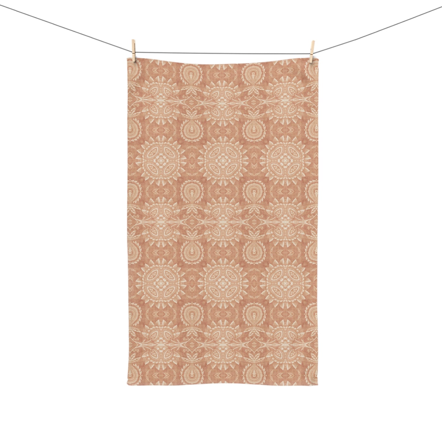 Paloma Flowers and Pineapples in Tan and Cream | Hand Towel