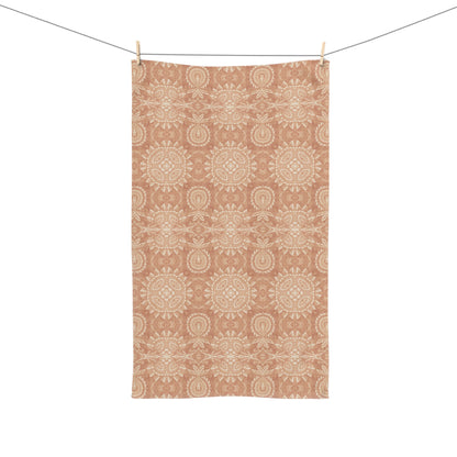 Paloma Flowers and Pineapples in Tan and Cream | Hand Towel