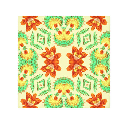 Bella Bouquet Floral Damask in Brightest Cream and Green | Face Towel