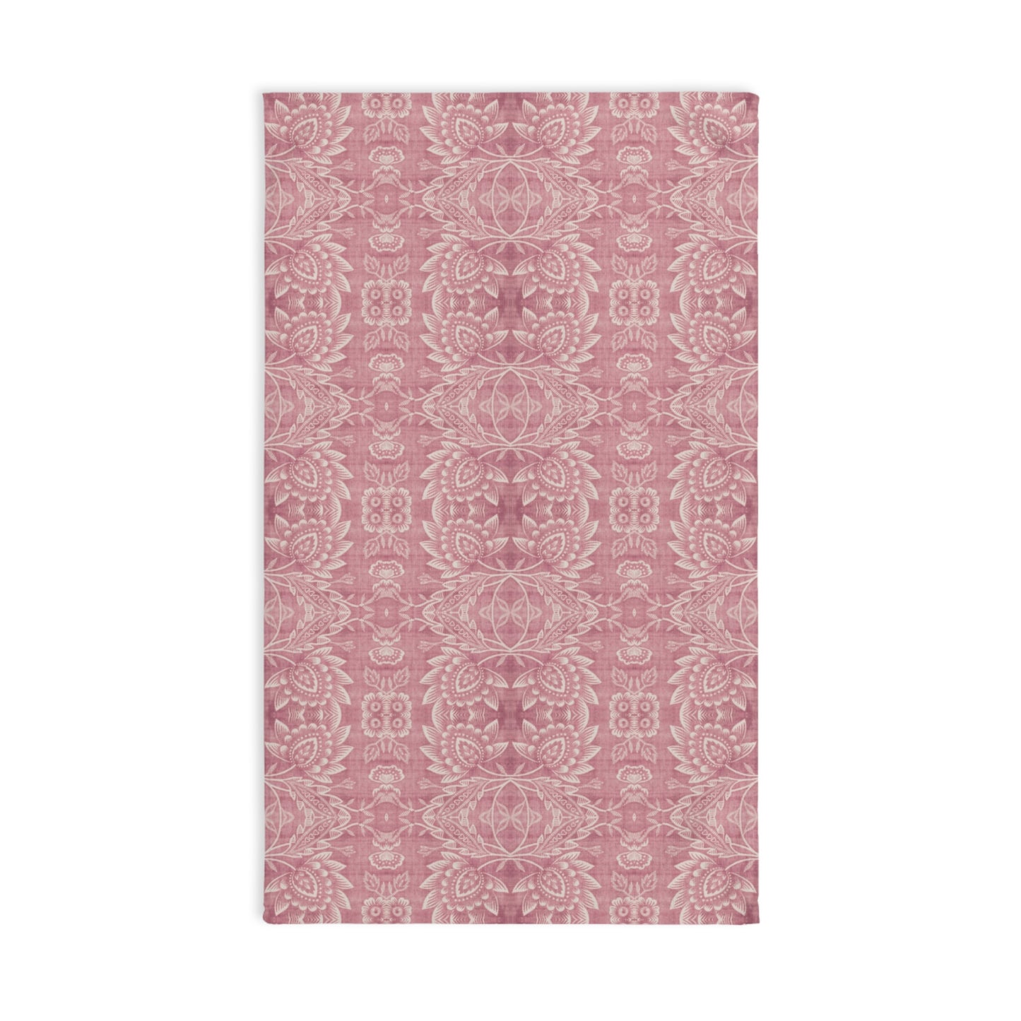 Paloma Floral Damask Stripe in Dusky Rose Pink and White | Hand Towel